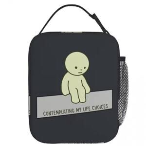 Smiski Inspired Man/Choices Insulated Lunch Bag/Bento Box, Work or School -New